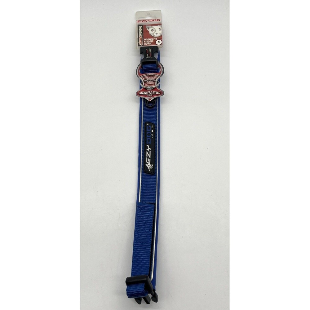 EzyDog Neoprene Classic Dog Collar New Small  13.5-15.5” Blue